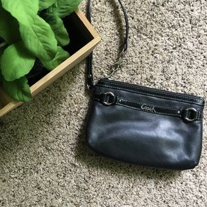 Authentic Coach Black Leather Wrist Bag
